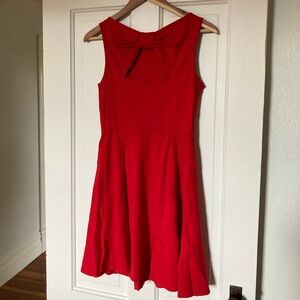 kate spade red knitwear dress with bow detail and pockets in size 6